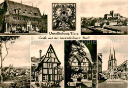 73863924 Quedlinburg Rathaus Wappen Schlossblick Teilansicht Finkenhard Klopstoc - Sonstige & Ohne Zuordnung