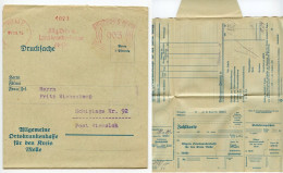 Germany 1935 Folded Zahlkarte; Melle - Allgemeine Ortskrankenkasse Für Den Kreis Melle; 3pf. Meter With Slogan - Máquinas Franqueo (EMA)