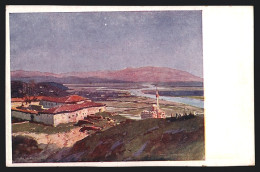 AK Alessio, Panoramansicht Auf Die Moschee, Rotes Kreuz  - Albanie