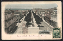 AK Habana, Marti Promenade Mit Strassenbahn  - Kuba