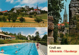 73249962 Altenstein Hassberge Blick Ueber Die Felder Ruine Kirche Freibad Altens - Other & Unclassified