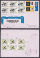 Sri Lanka Ceylon 2010 Used Airmail Registered Cover, Indira Gandhi Stamps, BIrd, Birds, Coucal, White-eye - Sri Lanka (Ceylon) (1948-...)