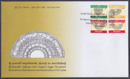 Sri Lanka Ceylon 2012 FDC Moonstones, Guardstones, Balustrades, Art, Sculpture, Guard Stone, Buddhism, First Day Cover - Sri Lanka (Ceylon) (1948-...)