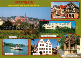 73249232 Oppenheim Historische Weinstadt Am Rhein Marktplatz Ruine Landskrone Rh - Altri & Non Classificati