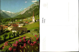 716416 Foto AK Trins Im Gschnitztal Ansicht Mit Kirche Blumen Geranien Im Vordergrund - Autres & Non Classés