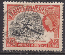 British Guiana 1954 - 63 QE2 24 Ct Mining Used SG 339 ( J1442 ) - Bermuda