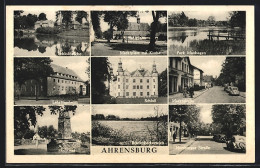 AK Ahrensburg / Holstein, Schlossbrücke, Lehrlingsheim, Park Manhagen Und Hamburger Strasse  - Ahrensburg