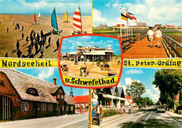 73248231 St Peter-Ording Strandsegeln Seebruecke Strassenpartie Schwefelbad St P - St. Peter-Ording