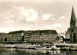 73247818 Bremen Martini Anleger Fahrgastschiffe Hafenrundfahrten Kirchturm Breme - Bremen