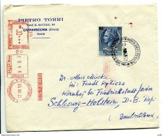 Siracusana Lire 200 Isolato Su Busta Exp. Per La Germania - 1946-60: Poststempel