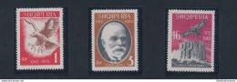 1962 ALBANIA,  Cinquantenario Indipendenza - Uccelli, N. 709/711, MNH** - Other & Unclassified