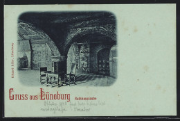 Mondschein-AK Lüneburg, Die Rathhauslaube, Innenansicht  - Lüneburg