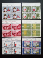 SCHWEIZ MI-NR 768-773 GESTEMPELT(USED) 4er BLOCK JAHRESEREIGNISSE 1963 ROTES KREUZ PFADFINDER POSTKUTSCHE BRÜCKE - Used Stamps