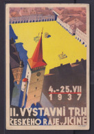 Ansichtskarte Jicine Tschechien Künstlerkarte Anlass 4.-25.1937 Nach - Tsjechië