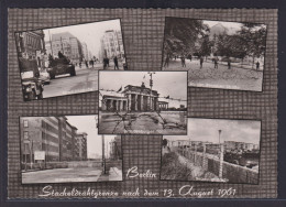 Ansichtskarte Berlin Eindrücke Stacheldrahtgrenze 13.August 1961 Friedrichstr. - Otros & Sin Clasificación