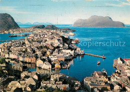 73713160 Alesund View Of The Town With Island Godoy In The Background Aerial Vie - Norway