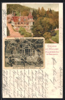 Lithographie Badenweiler, Schloss Hausbaden, Hütte Beim Alten Mann  - Badenweiler