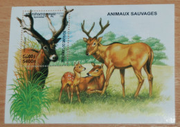 CAMBODIA 1999, Deers, Animals, Fauna, Mi #B261, Souvenir Sheet, MLH* - Altri & Non Classificati