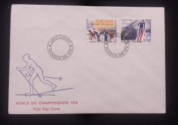 C) 1978, FINLAND. FDC WORLD SKI CHAMPION, WITH DOUBLE STAMP. XF - Autres & Non Classés