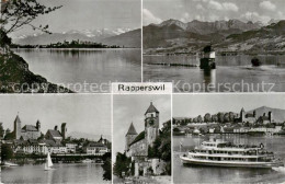 13828876 Rapperswil BE Panorama Kirche Burg Fahrgastschiff Rapperswil BE - Sonstige & Ohne Zuordnung
