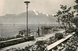 13827556 Clarens  Montreux VD Des Quais Vue Sur Le Grammont Et Alpes De Savoie  - Andere & Zonder Classificatie