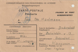 German Prisoner Of War Card From France, P.G. Depot 61 Located Langres (Haute Marne) Signed  27.10.1947. With Archive - Militares