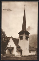 AK Kandersteg, Kirche Gegen Bergmassiv  - Kandersteg