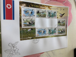 Korea Stamp WWF FDC Cranes Birds Perf Special - FDC