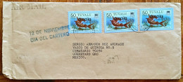 TUVALU 1983 COVER W/ 50c. OFFICIAL Ovptd. Stamps To MEXICO, Nice, See Img. - Tuvalu