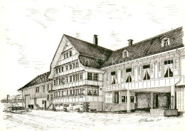 13797196 Schoenengrund AR Hotel Restaurant Krone Zeichnung Kuenstlerkarte Schoen - Autres & Non Classés