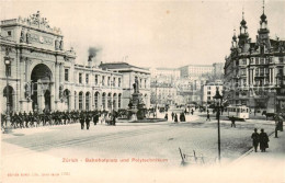 13792916 Zuerich ZH Bahnhofplatz U. Polytechnikum M. Strassenbahnen Zuerich ZH - Autres & Non Classés