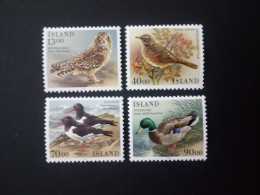 ISLAND MI-NR. 668-671 POSTFRISCH(MINT) VÖGEL(II) 1987 EULE STOCKENTE DROSSEL - Eulenvögel