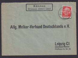 Kähmen über Crossen Oder Brandenburg Deutsches Reich Brief Landpoststempel - Covers & Documents