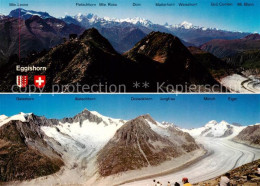 13789146 Eggishorn VS Mit Walliser Alpen Und Grossen Aletschgletscher Jungfrauge - Andere & Zonder Classificatie