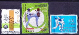 Karate Sports, MNH 3 Different Stamps, Lot - Otros & Sin Clasificación