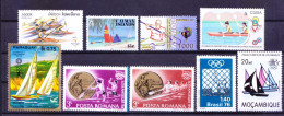 Kayaking, Surfing, All Different 9 Water Sport MNH Stamps, Olympics Lot - Ski Náutico