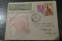 ACHEMINEMENT De PARIS Par  MARSEILLE Seulement Par Premier Courrier Aérien De Nuit 25 07 1939 - Erst- U. Sonderflugbriefe