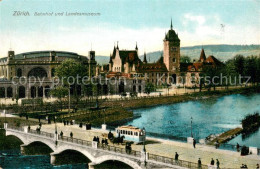 13781826 Zuerich ZH Limmat-Bruecke Strassenbahn Bahnhof Landesmuseum Zuerich ZH - Otros & Sin Clasificación