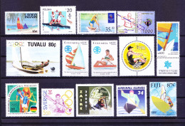 Kayaking, Surfing, All Different 38 Water Sport MNH Stamps, Olympics Lot - Rowing