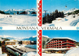 13757676 Montana-Vermala Le Weisshorn Et L’hotel Du Lac La Patinoire Et La Valle - Autres & Non Classés