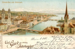 13757506 Zuerichsee ZH Panorama Mit Grossmuenster Und Fraukirche Zuerichsee ZH - Autres & Non Classés