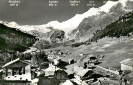 13756806 Saas-Fee Mit Fee Gletscher Allalinhorn Alphubel Dom Und Lenzspitze Saas - Autres & Non Classés