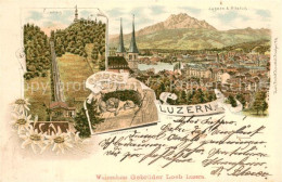 13756626 Luzern Vierwaldstaettersee Guetsch Loewendenkmla Luzern Und Pilatus Kue - Altri & Non Classificati