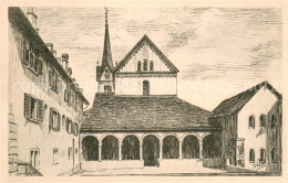 13750496 Schaffhausen  SH Muenster Zeichnung Kuenstlerkarte  - Altri & Non Classificati