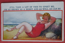 Woman On The Beach, Swimsuit, Vacation, It'll Take A Lot Of This Tu Upset Me... Ref 6405 - Humor