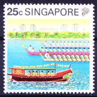 Singapore 1990 MNH, Dragon Boat Regatta, Water Sports, Rowing Boats - Roeisport