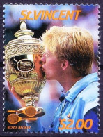 St. Vincent 1987 MNH, Boris Becker, Int. Lawn Tennis Players, Sports - Tennis