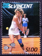 St. Vincent 1987 MNH, Chris Evert, Int. Lawn Tennis Players, Sports - Tennis