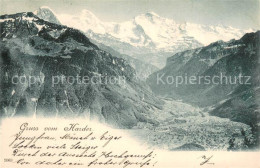 13738746 Interlaken BE Blick Vom Harder Auf Jungfrau Eiger Moench Interlaken BE - Altri & Non Classificati