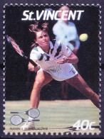 St. Vincent 1987 MNH, Hanna Mandlikova, Int. Lawn Tennis Players, Sports - Tenis